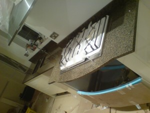 Brown granite worktop