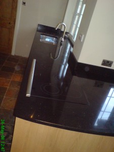 black granite worktop