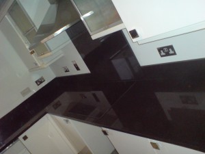 black granite worktop